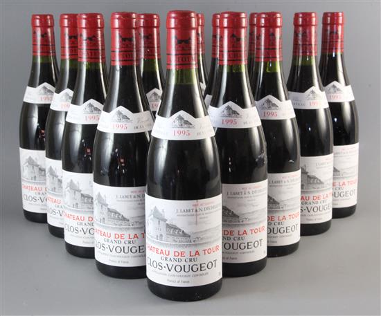 Fifteen bottles of Chateau De La Tour Grand Cru Clos-Vougeot, 1995.